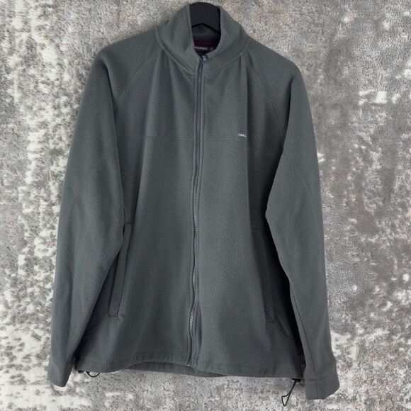 Craghoppers Men Sz M Mock Neck Fleece Full Zip Sweater Gray Long Sleeve Pocket - Picture 1 of 9